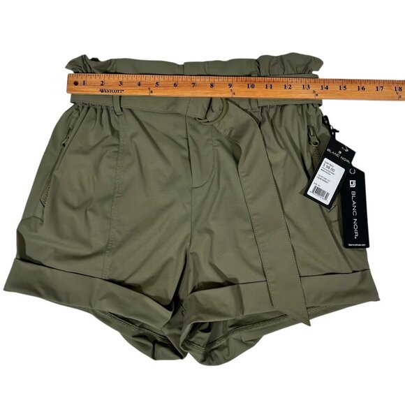 Blanc Noir Womens Mermaid Green Zipped Pocket Utility Belted Shorts Size XS - Picture 12 of 13